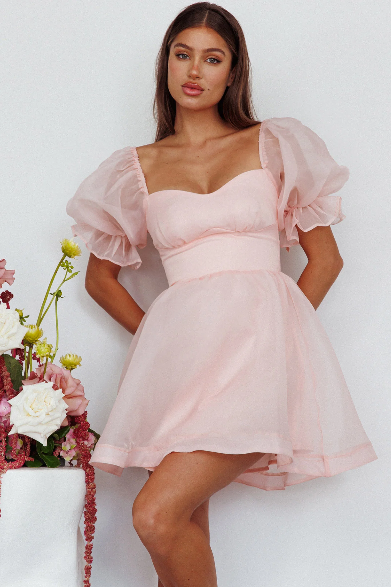11081-i-ve-got-sunshine-puff-sleeve-mini-dress-blush-2.webp I've Got Sunshine Puff Sleeve Mini Dress Blush
