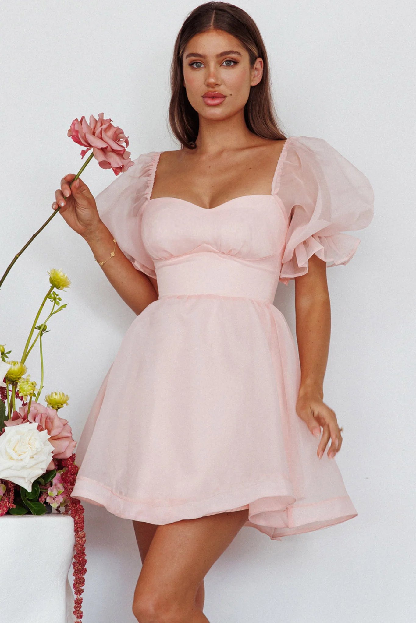 11081-i-ve-got-sunshine-puff-sleeve-mini-dress-blush-3.webp I've Got Sunshine Puff Sleeve Mini Dress Blush