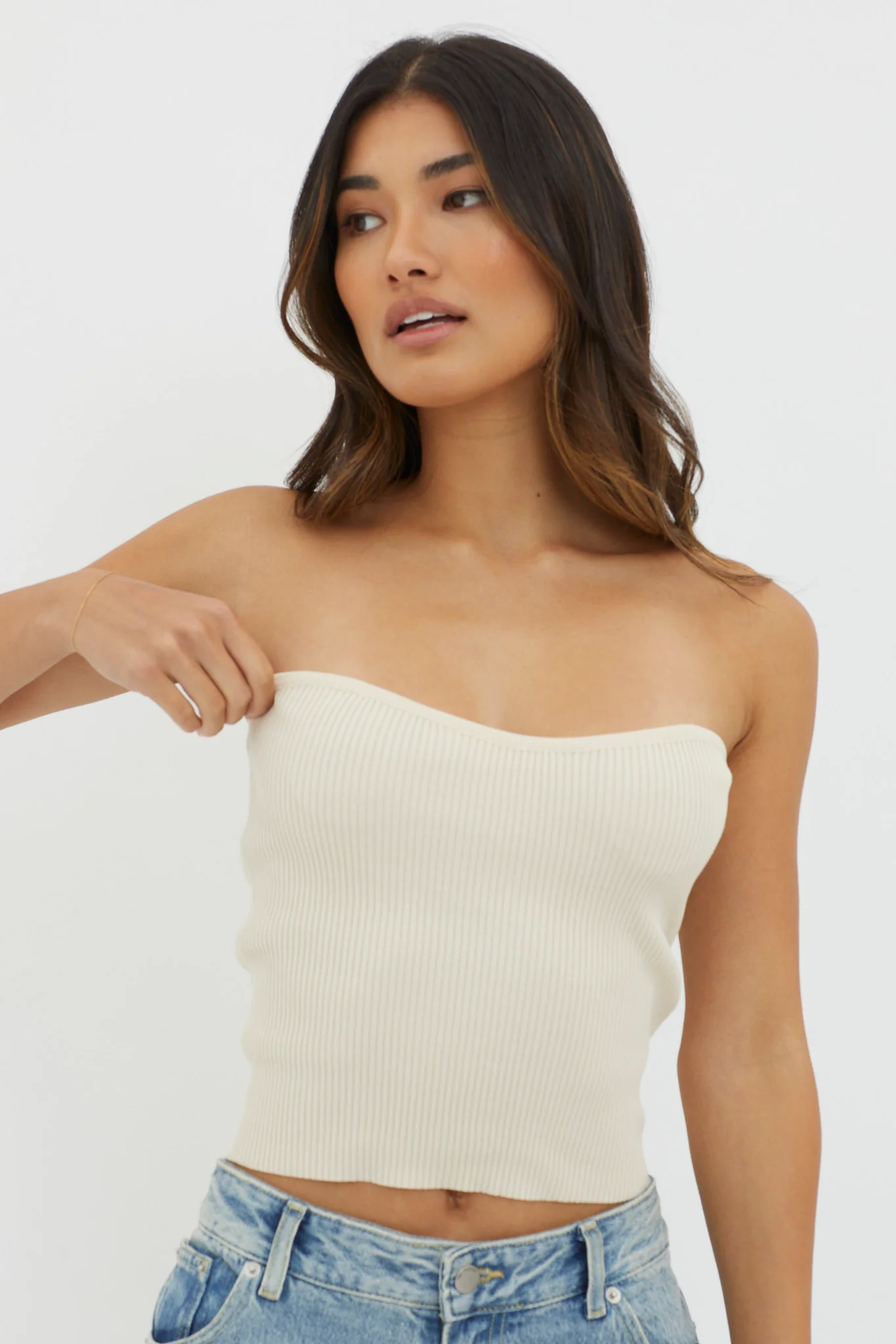 16791-flora-strapless-knit-top-cream-5.webp Flora Strapless Knit Top Cream