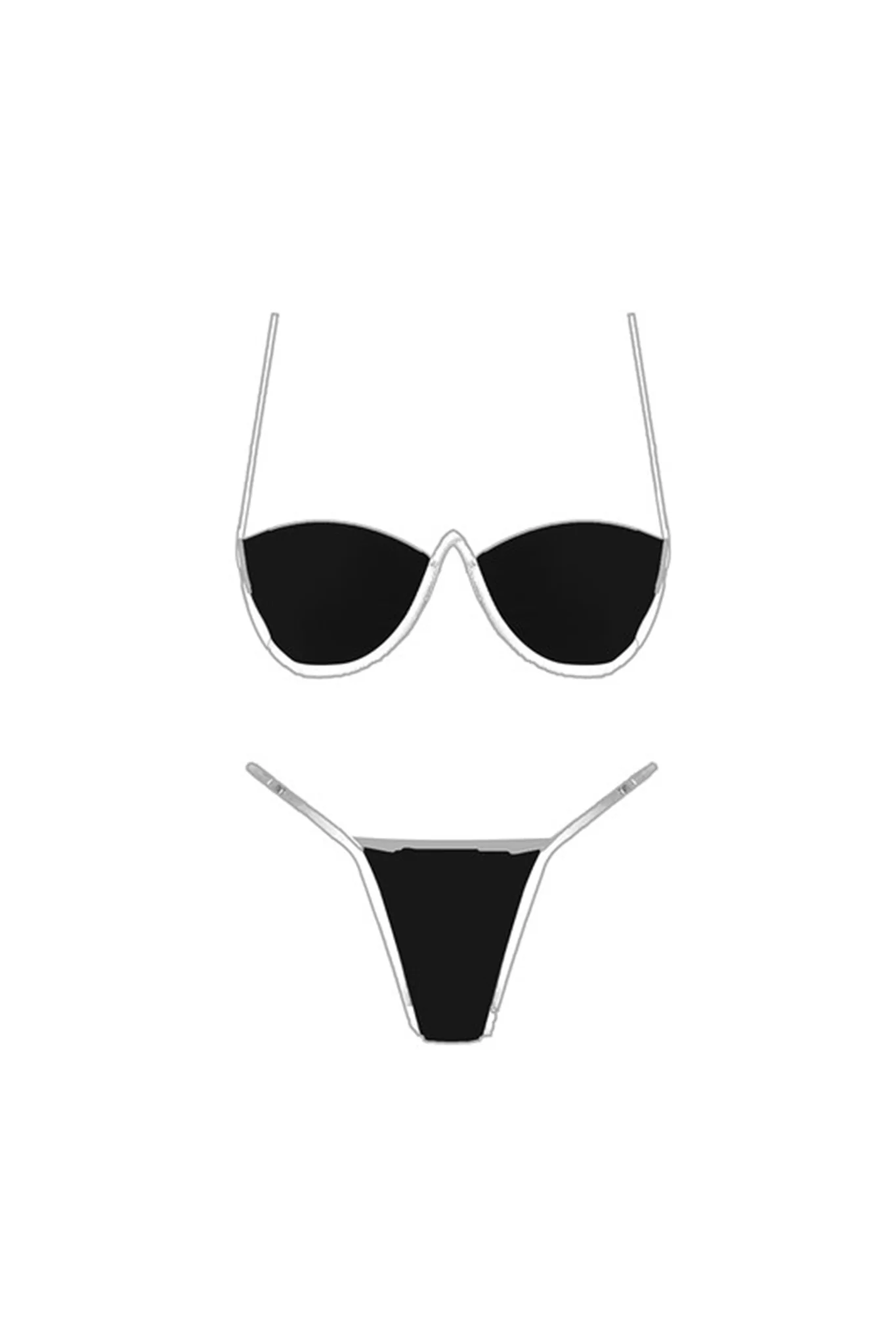 Monaco String Monaco String Bikini Bottom Black/White - Selfie Leslie