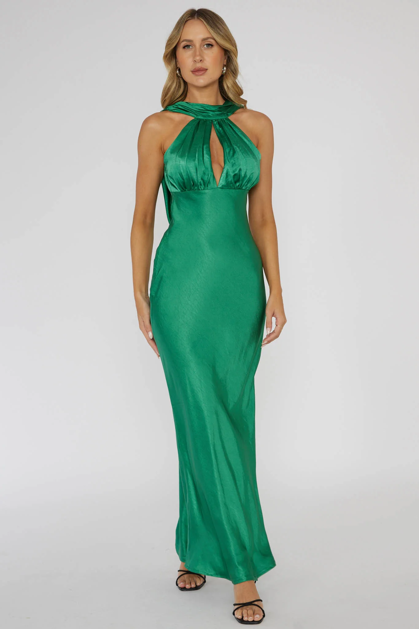 Starry Nights Cowl Back Maxi Dress Forest Green - Online Dress Boutique