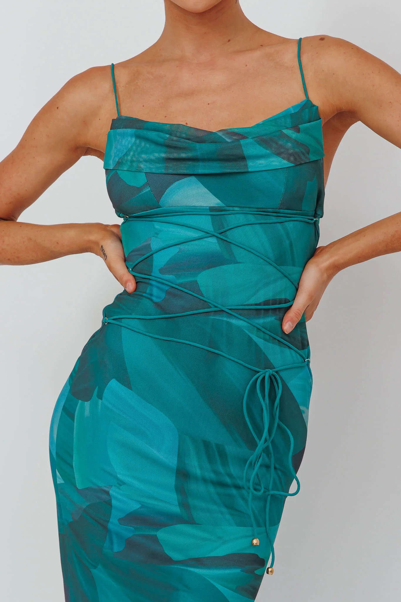 4697-teava-laced-waist-maxi-dress-abstract-green-4.webp Teava Laced Waist Maxi Dress Abstract Green