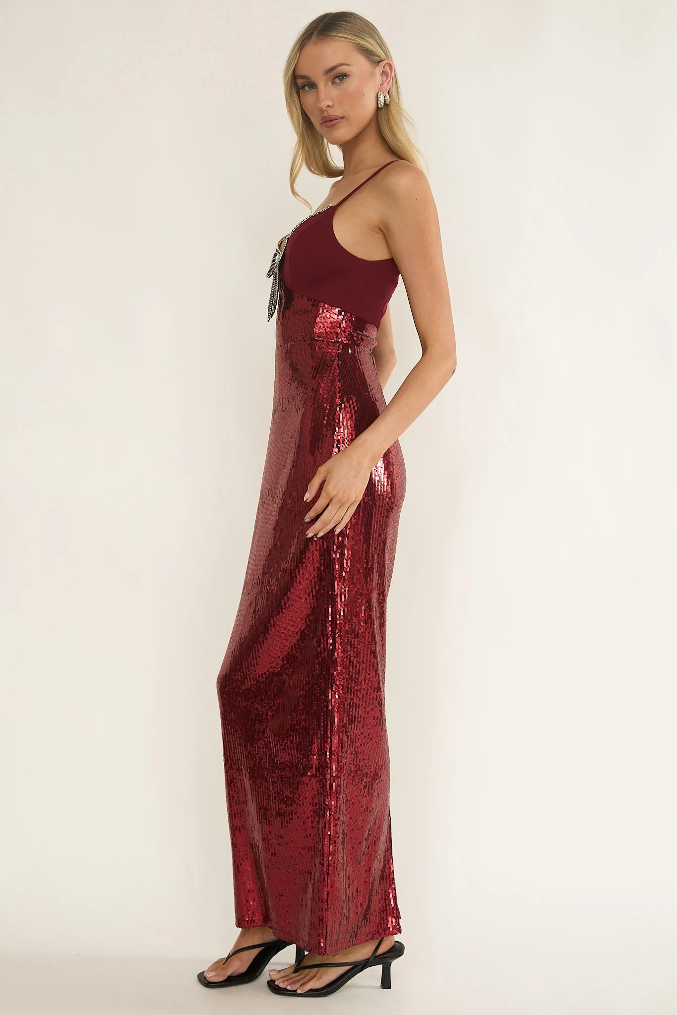 5636-nolani-sequin-bow-diamante-maxi-dress-wine-7.webp Nolani Sequin Bow & Diamante Maxi Dress Wine