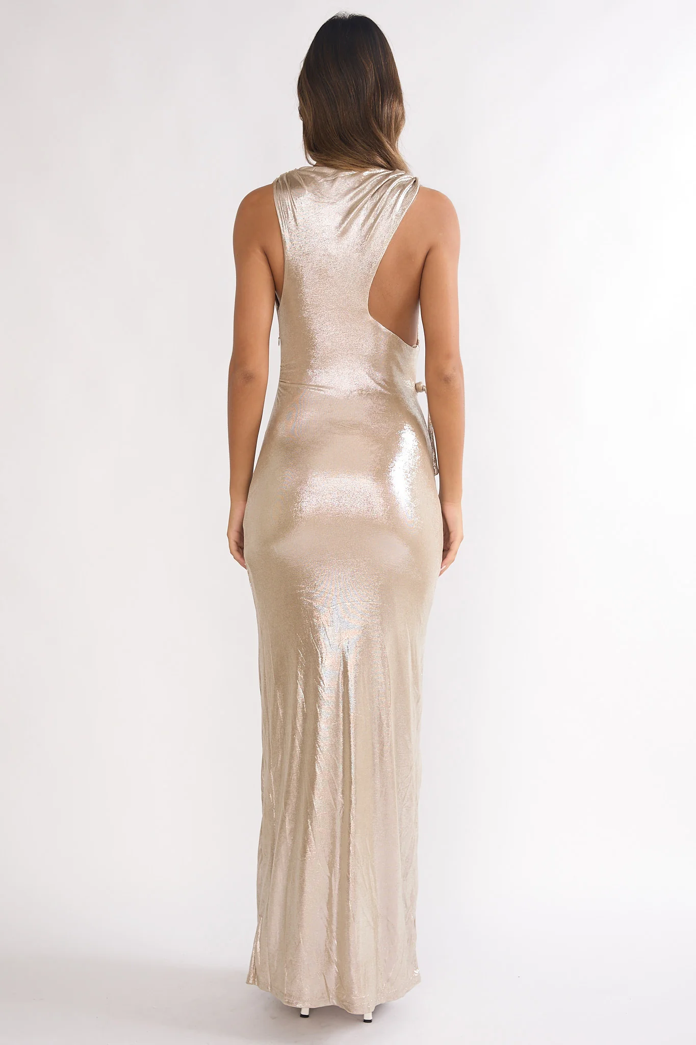 5846-lyrah-cowl-ruched-maxi-dress-champagne-3.webp Lyrah Cowl Ruched Maxi Dress Champagne