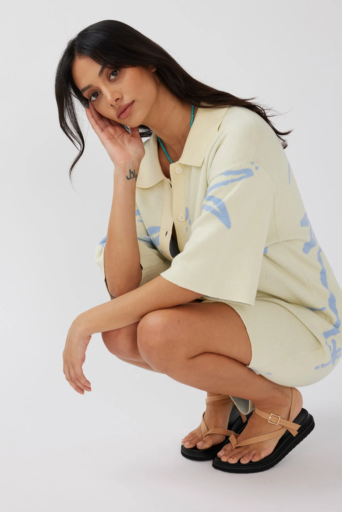 6398-nalani-button-up-knit-dress-lemon-baby-blue-5.webp Nalani Button Up Knit Dress Lemon/Baby Blue