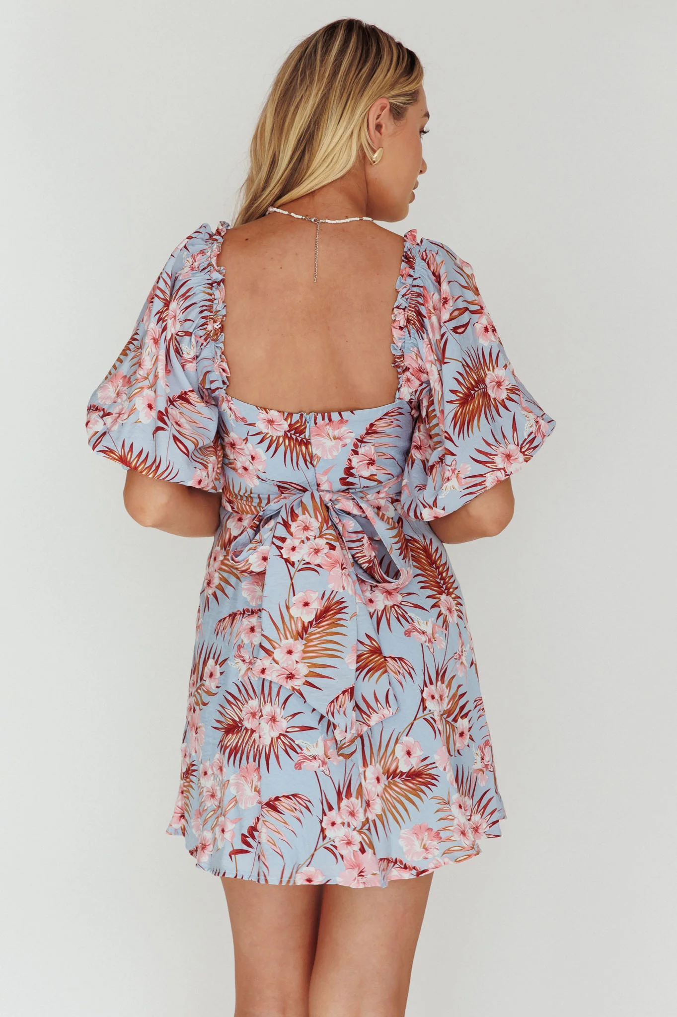 6446-alpha-cut-out-bodice-mini-dress-floral-blue-2.webp Alpha Cut-Out Bodice Mini Dress Floral Blue