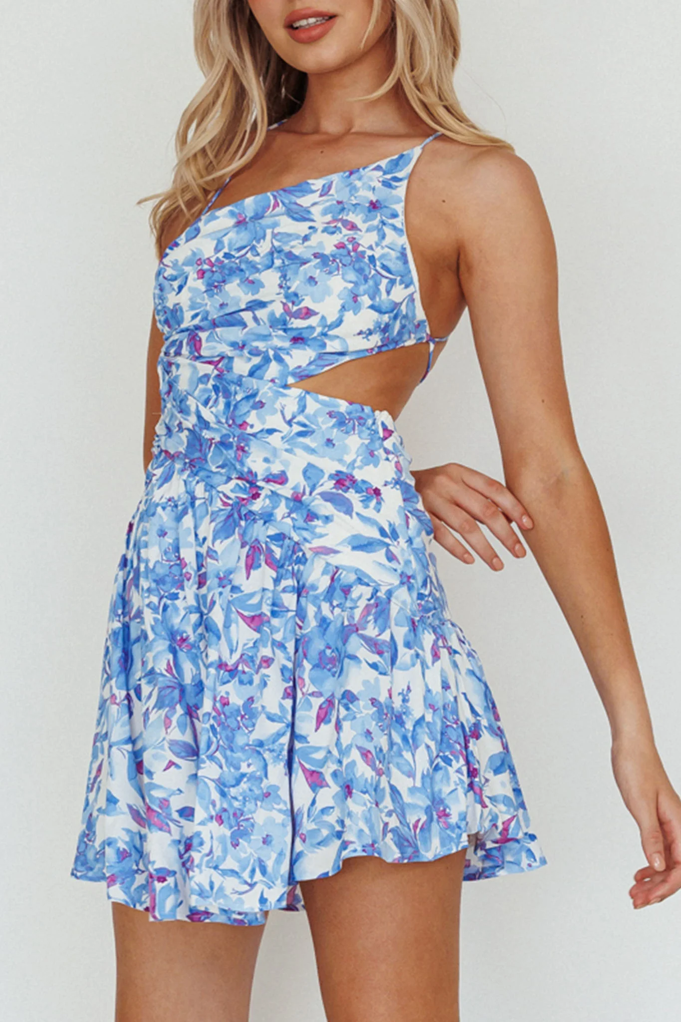 6464-destination-open-back-mini-dress-floral-blue-1.webp Destination Open Back Mini Dress Floral Blue