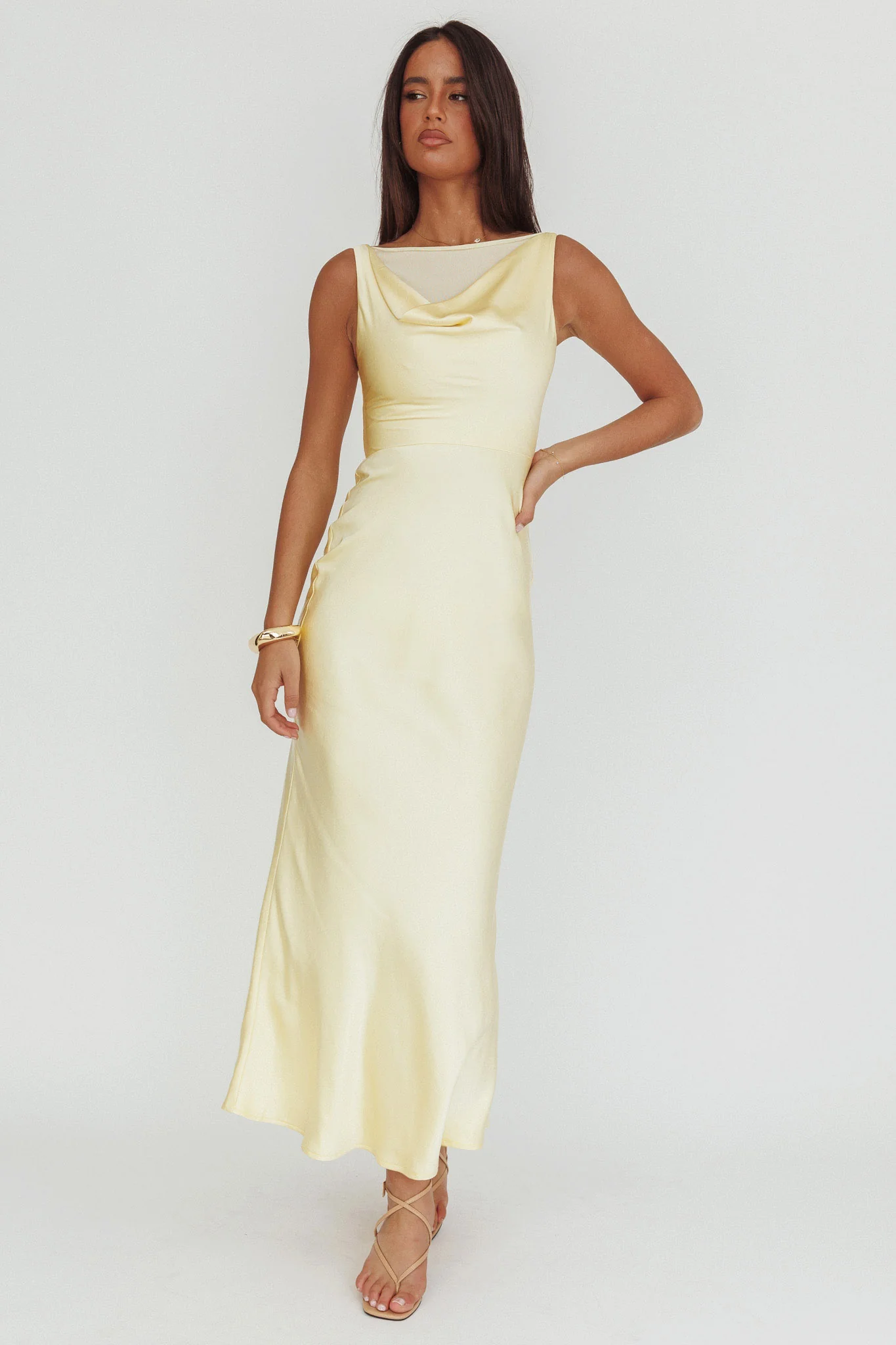 Venus Rising Sleeveless Cowl Neck Maxi Dress Butter - Online Dress Boutique Venus Rising Sleeveless Cowl Neck Maxi Dress Butter - Online Dress Boutique